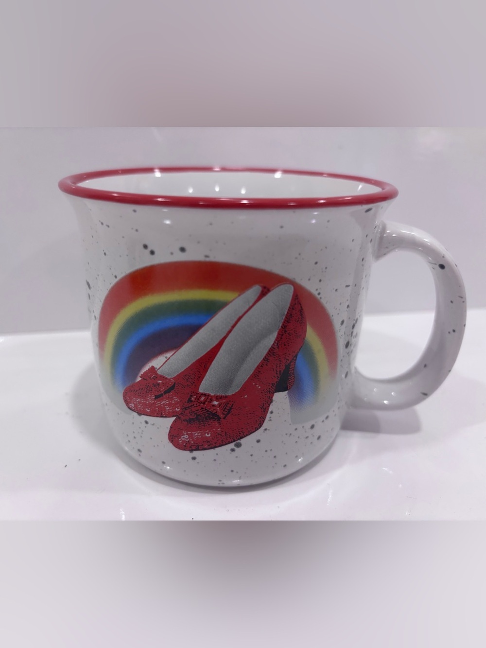 Spoontiques wizard of oz ruby slippers ceramic coffee mug speckled camp design